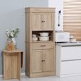 thumbnail image 2 of HOMCOM Kitchen Pantry Storage Cabinet with Open Shelf Adjustable Shelving, 2 of 9