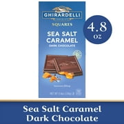 GHIRARDELLI Sea Salt Caramel Dark Chocolate Squares Bar, 4.8 oz Bar