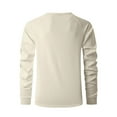thumbnail image 5 of YUGYXL Henley Raglan Long Sleeve Shirts for Men Waffle Thermal Fashion Casual Tee Shirt Three Button Lightweight Pullover Beige S, 5 of 9
