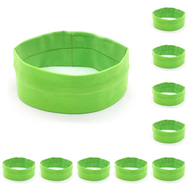 Diadema Jumpingount Moda Yoga Correr Secado rápido 10piezas Verde limón