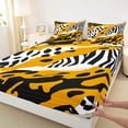 thumbnail image 3 of Homewish Leopard Cheetah Print Full Size Sheets for Adult, Orange Polkadots Art Bed Sheets, Fashion Wildlife Sheet Sets, Ultra Soft Bedroom Decor, 4pcs, 3 of 7