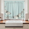 thumbnail image 2 of Ambesonne Spring Kitchen Curtains, Flowers Butterflies Sketch, 55"x24", Pale Turquoise Grey Ivory, 2 of 3