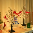 thumbnail image 6 of 2pcs 23.3" LED Bonsai Tree Lamp - Valentine's Day Red Berries & Cardinal Bird Decor, 6 of 11