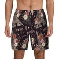 thumbnail image 2 of Picia Romantic Paris pattern Mens Swim Trunks with Compression Liner Stretch Beach Shorts Quick Dry with Zipper Pockets No-Chafing Board Shorts-3X-Large, 2 of 9