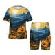 thumbnail image 1 of Balery Elegant Sunset Sunflower Conjunto de Pijama Infantil de Manga Corta con Estampado – Ropa de Dormir de Algodón Suave-Small, 1 of 6