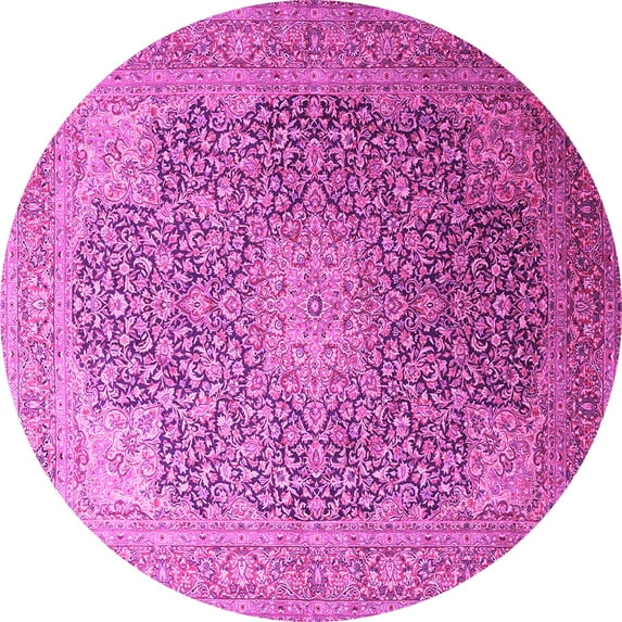 Ahgly Company Indoor Round Medallion Pink Traditional Area Rugs, 5' Round