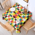 thumbnail image 2 of Rainbow Checkered Pattern Square Tablecloth,Waterproof Square Table Cover,Wipeable Spillproof Washable Table Cover for Home Kitchen Party Decor 52"x52"(132x132cm), 2 of 6
