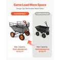 thumbnail image 3 of VEVOR V Garden Dump Cart, 1500lbs Poly Dump Cart, 15 Cu. ft. Garden Carts Dumps Wagon with 2-in-1 Convertible Handle, 90° Quick-Dumps Mechanism, Adjustable Handle, Yard Wagon for Plants, Soil, Crops, 3 of 9