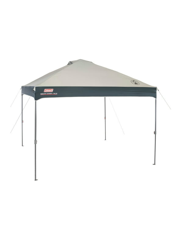 Coleman Straight Leg Instant Outdoor Canopy Shelter, 10 x 10, Tan & Black