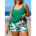 thumbnail image 3 of Traje de baño Tankini Aleumdr Tummy Control, talla grande, verde XL, para mujer, 3 of 7