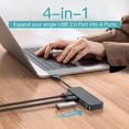 thumbnail image 4 of Hub USB, Répartiteur USB, Adaptateur USB 4 Ports, Rallonge USB pour Ordinateur Portable, PC, MacBook, Mac Pro, Mac Mini, iMac, Surface Pro et Plus (Noir-USB 2.0/0.3m), 4 of 4