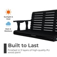 thumbnail image 4 of Innovaze 5 Ft Outdoor Wooden Porch Swing with Cupholders, Heavy Duty 880 LBS for 3 Seater,All-Weather resistant, Black, 4 of 6