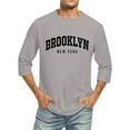 thumbnail image 1 of LUOGENLI T-shirts pour Homme pour Hommes Hommes Manches 3/4 Lettre Nom de Ville T-shirts Confortable Col Ras du Cou Couleur Unie Coupe Tee Shirt Hauts Hommes T-shirts Amusants T-shirts Graphiques Pâques Gris TTG, 1 of 4