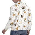thumbnail image 3 of KLL Bees And Flowers Print Mens Hoodie Long Sleeve Casual Pullover Hooded Sweatshirt Fashion Drawstring Hoodies with Pocket-X-Large, 3 of 6