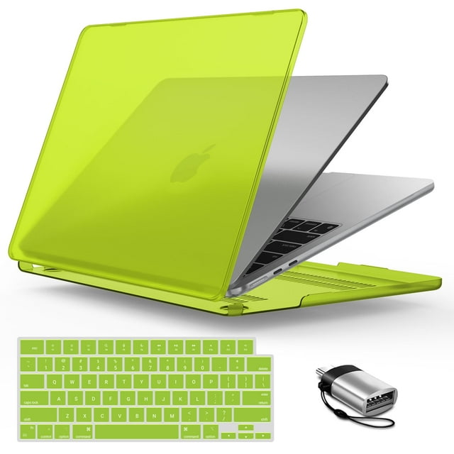 Funda rígida con teclado IBENZER para MacBook Air de 15 pulgadas, color verde
