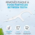 thumbnail image 3 of 5-in-1 disposable travel toothbrush - Mini brush with toothpaste, floss, toothpick, tongue scraper | Single packaging | Peppermint flavor | 26 pack, 3 of 4