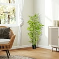 thumbnail image 4 of HOMCOM 5' Artificial Bamboo Tree Fake Plant in Pot Indoor Decoration, 4 of 9