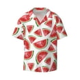thumbnail image 6 of Kdxio Men's Hawaiian Shirt for Men Short Sleeve Shirt Hand Drawn Watermelon Summer Casual Holiday Beach Button Down T-Shirts, 6 of 7