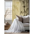 thumbnail image 4 of Sheer Curtains 72 Inches Long, Vintage Bamboos Semi Sheer Curtains Light Filtering Window Treatment, Ink Painting Retro Art Rustic Privacy Voile Drapes for Living Room Bedroom 52x72 Inch, 4 of 7