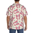 thumbnail image 3 of Fotbe Bow With Sugar Skull Camisa Estampada de Manga Corta para Hombre, Casual de Verano, Estilo Playero, Sin Arrugas-3X-Large, 3 of 5