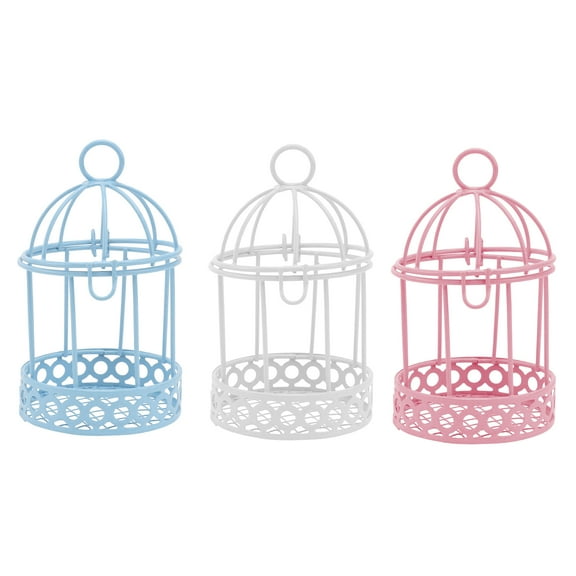 3 PCS Cage Mini Birdcage Ornament Tabletop Storage Adornment