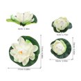 thumbnail image 6 of WRISTBIQUE 5-Pack White Artificial Pads Floating Realistic Pond Plants for Garden Decor and Water Features, 6 of 7