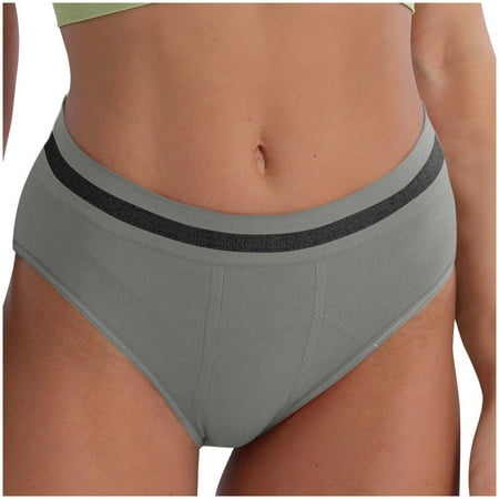 Bigersell Postpartum Underwear Clearance Thermal Underwear Women High Cut Panty Style P-1427 Cotton Plus Size Panties Ladies Thongs Briefs Mid Waist Women s Briefs Gray L