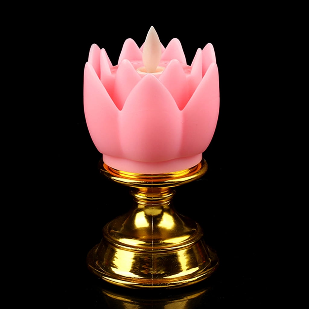 Colorful Electric Buddha Lotus Light Battery Operated Flameless Flicker