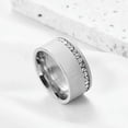 thumbnail image 4 of 10mm Band Women's AAA CZ Stainless Steel Silver/Gold Sand Face Ring Size 6 7 8 9, 4 of 8