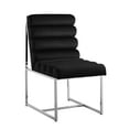 thumbnail image 2 of Inspired Home Modern Madisen Velvet Upholstered Armless Dining Chair with Chrome Frame (Set of 2), Black, 2 of 7