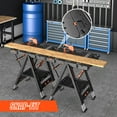 thumbnail image 7 of LARBANKE Heavy-Duty 2-in-1 Folding Workbench 31x25x32in Waterproof, Adjustable Height w/4 Clamps & Blocks | Garage & Outdoor Work Table, 7 of 7