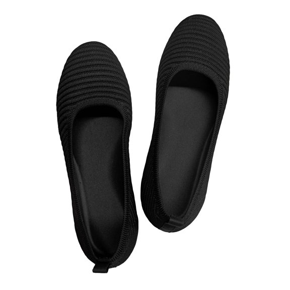 LANCROP Women Round Toe Ballet Flats Wide Width Shoes Low Heels Dress Shoes For Daily Wear