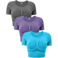 thumbnail image 1 of SURJDE Women's 3 Piece Tank Tops Ribbed Seamless Workout Exercise Shirts Yoga Crop Tops, 1 of 6