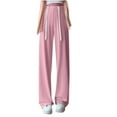 thumbnail image 2 of PNTUTB Women's Basic Loose Wide Leg Pants High Waist Straight Pants Casual Comfoetable Pants, 2 of 6