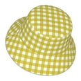 thumbnail image 3 of Naloa Yellow Checkboard Reflective Double-Sided Bucket Hat, Sun Hat, Soft and Breathable for Gardening, Beaching, Camping, Hiking, Fishing, 3 of 9