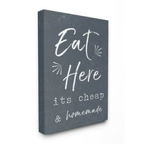 Stupell Industries Eat Here Home Cooking Navy Novelty Painting Gallery Wrapped Canvas Art Print Wall Art, 30 x 40