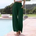 thumbnail image 2 of Jxximdong Pants for Women Womens Daily Elastic Waist Pockets Straight Solid Color Casual Pants Loose Long Trousers Multicolor L Trousers, 2 of 6