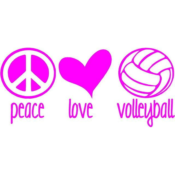 Peace Love Volleyball Vinyl Bedroom Wall Decal / Sticker Sports