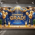 thumbnail image 3 of Green & Gold Congrats Grad Banner Graduation Cap Design Grad Party Backdrop Balloon Decor Glitter Accent for Graduation Party College Graduation Indoor Celebration, 3 of 3