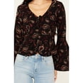 thumbnail image 3 of Idyllwind Women's Tara Tie Front Bell Sleeve Blouse Black X-Small  US, 3 of 4
