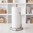 Unique Bargains Paper Towel Holder Countertop Weighted Base Silver EVA ...