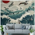 thumbnail image 4 of Orinice Boat Wave Birds Tapestry Wall Hanging Unique Style, Graphic Tapestries Home Wall Decor Art for Living Room Bedroom Dorm, Farmhouse Wall Art Tapestry Home Decor 40x60inch, 4 of 6