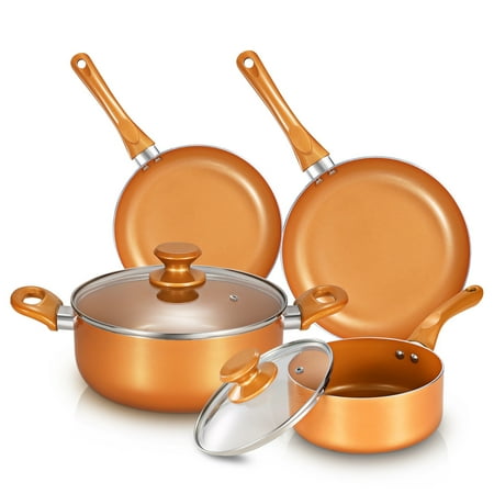 

Scafild | 6-Piece Aluminum Non-Stick Ceramic Cookware Set - Copper