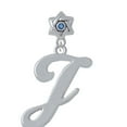 thumbnail image 1 of Large Gelato Script Initial - J - Star of David with Blue Crystal Charm Bead, 1 of 1