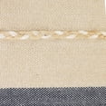 thumbnail image 2 of Laddha Home Designs 24" Tan and Blue Striped Square Throw Pillow with Jute Braiding, 2 of 9