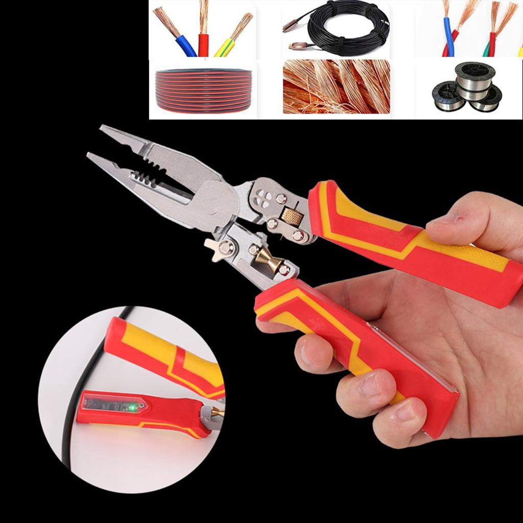 CEORPER Wire Stripper 9 in 1 Wire Stripping Pliers for Cutting and Pulling Wires with Electricity Measurement Function