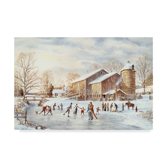 Trademark Fine Art 'The Skating Party' Canvas Art by Jack Wemp