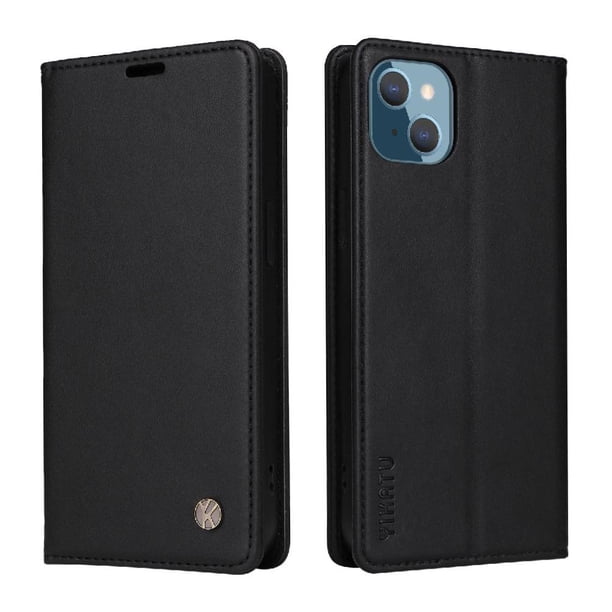 Funda para iPhone 14 Plus Estuche de Cuero PU Tipo Cartera con Ranuras para Tarjetas y Cierre Magnético