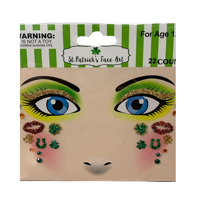 St. Patricks Day Sets Face Jewels Face Gems Stick On Glitter Face  Rhinestones for Makeup with over 130 Face Stickers Jewels Temporary Tattoos  Kit for Rave Party Henna 