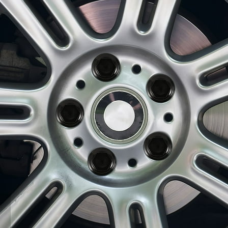 Worgeous  8 Pcs Wheel Center Caps Universal Lug Nuts Cover Car Covers Black